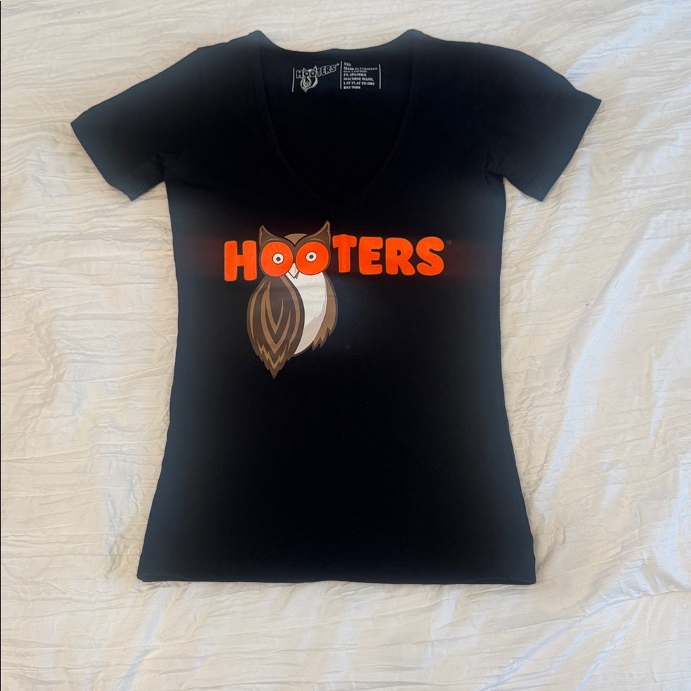 Hooters Black Cotton Blend Top